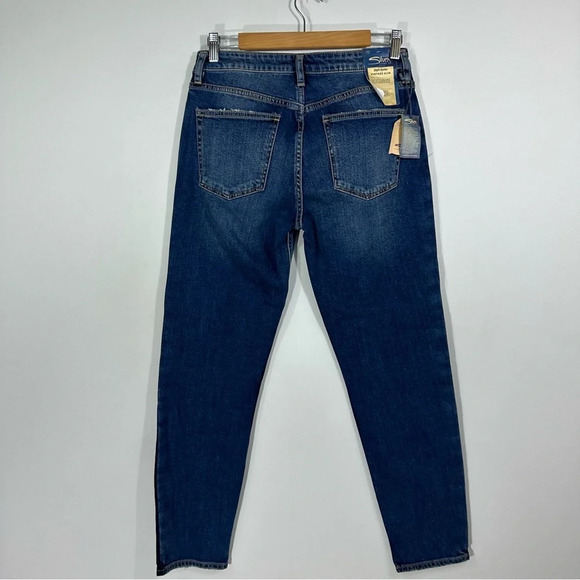 NWT Silver Jeans Vintage Slim Mid Rise Dark Wash Tuxedo Stripe Jeans - Picture 7 of 13